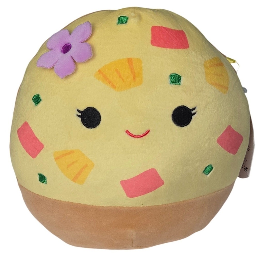 Squishmallows Saku Hawaiian Pizza Plush 7.5"‎ Yellow Tan Stuffed Animal Toy New